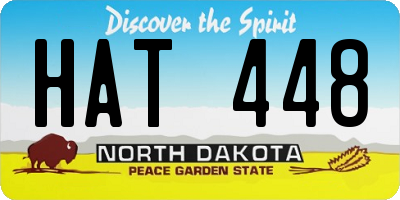 ND license plate HAT448