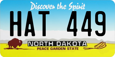 ND license plate HAT449