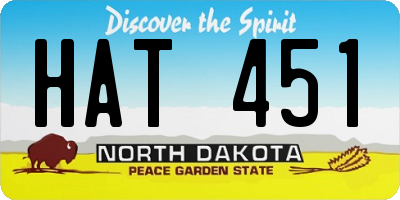 ND license plate HAT451