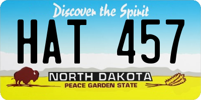 ND license plate HAT457