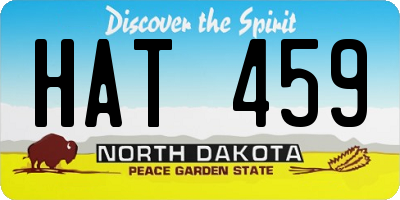 ND license plate HAT459