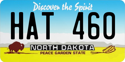 ND license plate HAT460