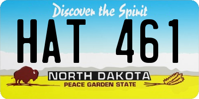 ND license plate HAT461