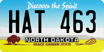 ND license plate HAT463