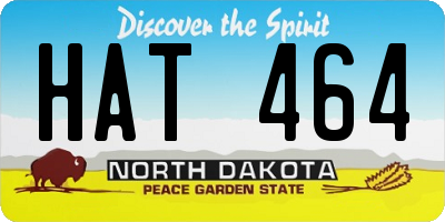 ND license plate HAT464