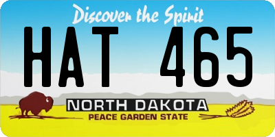 ND license plate HAT465