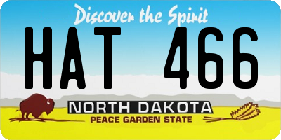 ND license plate HAT466