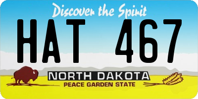 ND license plate HAT467