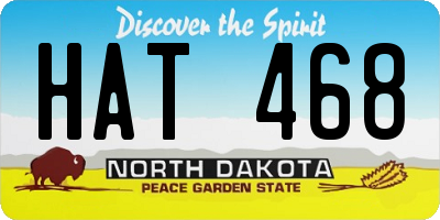 ND license plate HAT468