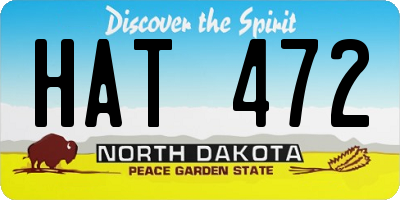 ND license plate HAT472