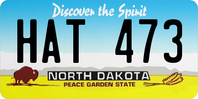 ND license plate HAT473