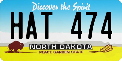 ND license plate HAT474