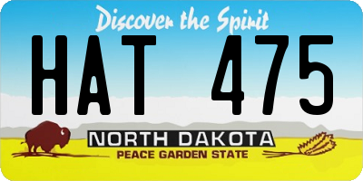 ND license plate HAT475