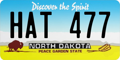 ND license plate HAT477