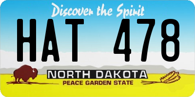 ND license plate HAT478