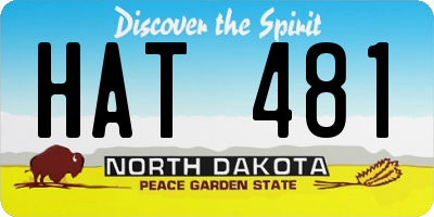 ND license plate HAT481