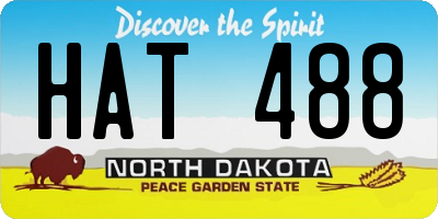 ND license plate HAT488