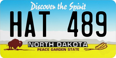 ND license plate HAT489