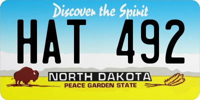 ND license plate HAT492