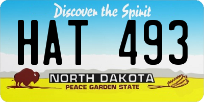 ND license plate HAT493