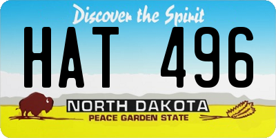 ND license plate HAT496