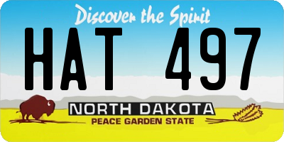 ND license plate HAT497