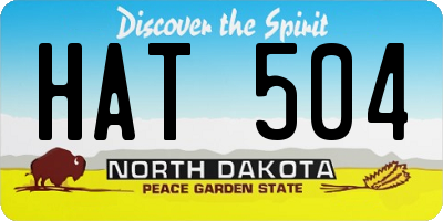 ND license plate HAT504