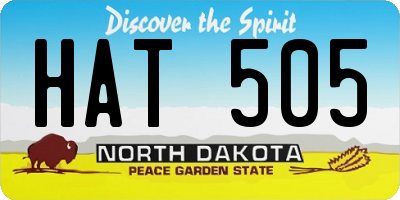 ND license plate HAT505