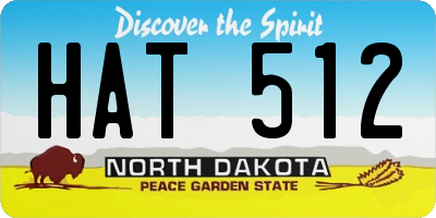 ND license plate HAT512