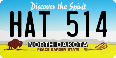 ND license plate HAT514