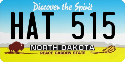 ND license plate HAT515