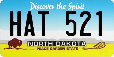 ND license plate HAT521