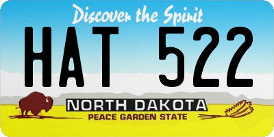 ND license plate HAT522