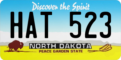 ND license plate HAT523