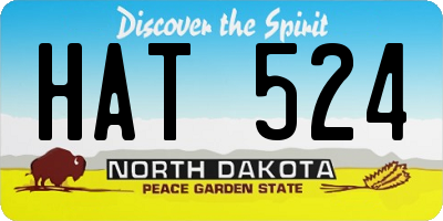 ND license plate HAT524