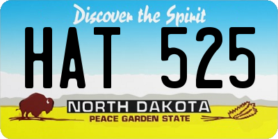 ND license plate HAT525