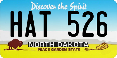 ND license plate HAT526