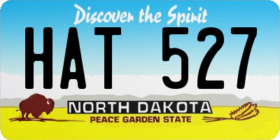 ND license plate HAT527