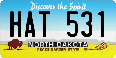 ND license plate HAT531