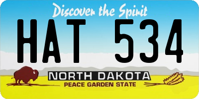 ND license plate HAT534