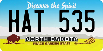 ND license plate HAT535