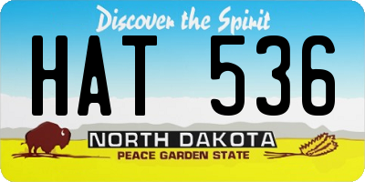 ND license plate HAT536