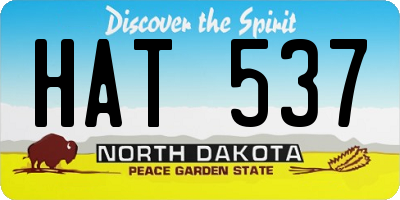 ND license plate HAT537