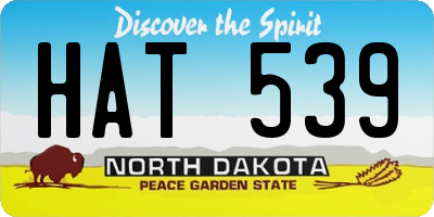 ND license plate HAT539