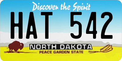 ND license plate HAT542