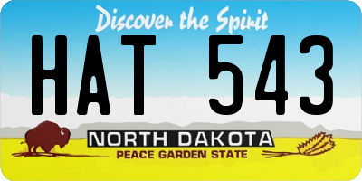 ND license plate HAT543