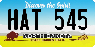 ND license plate HAT545