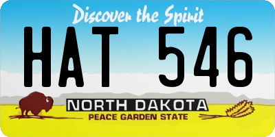 ND license plate HAT546