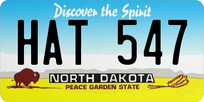 ND license plate HAT547