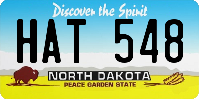 ND license plate HAT548